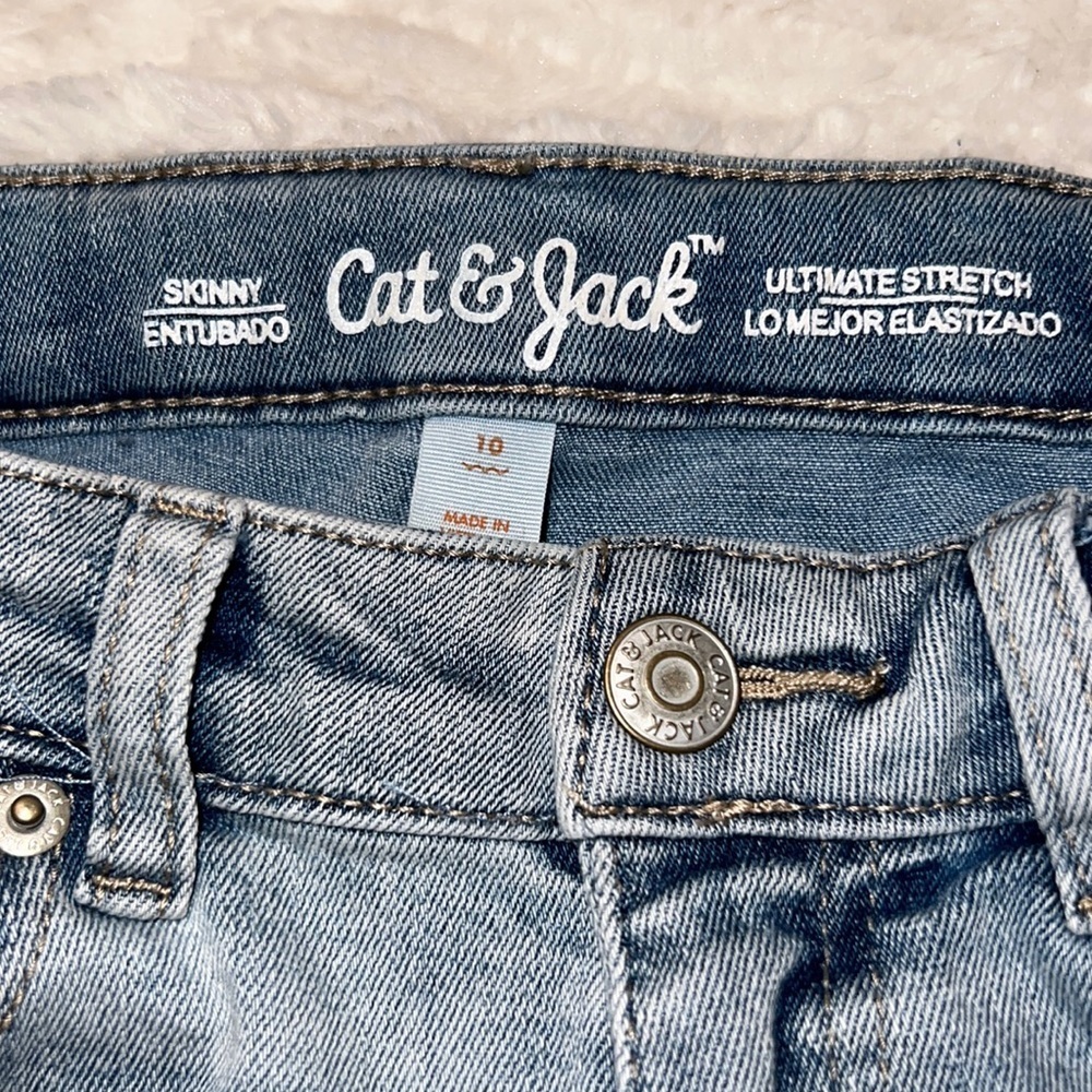 Cat & Jack blue denim skinny jeans long pants ultimate stretch 10 girls youth​​ - Picture 2 of 10